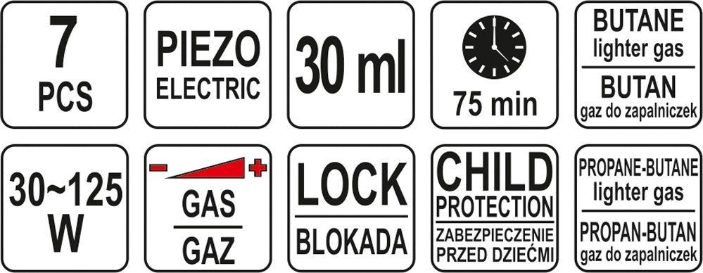 Dujinis degiklis 3 viename su aksesuarais | 1300º C (YT-36706)