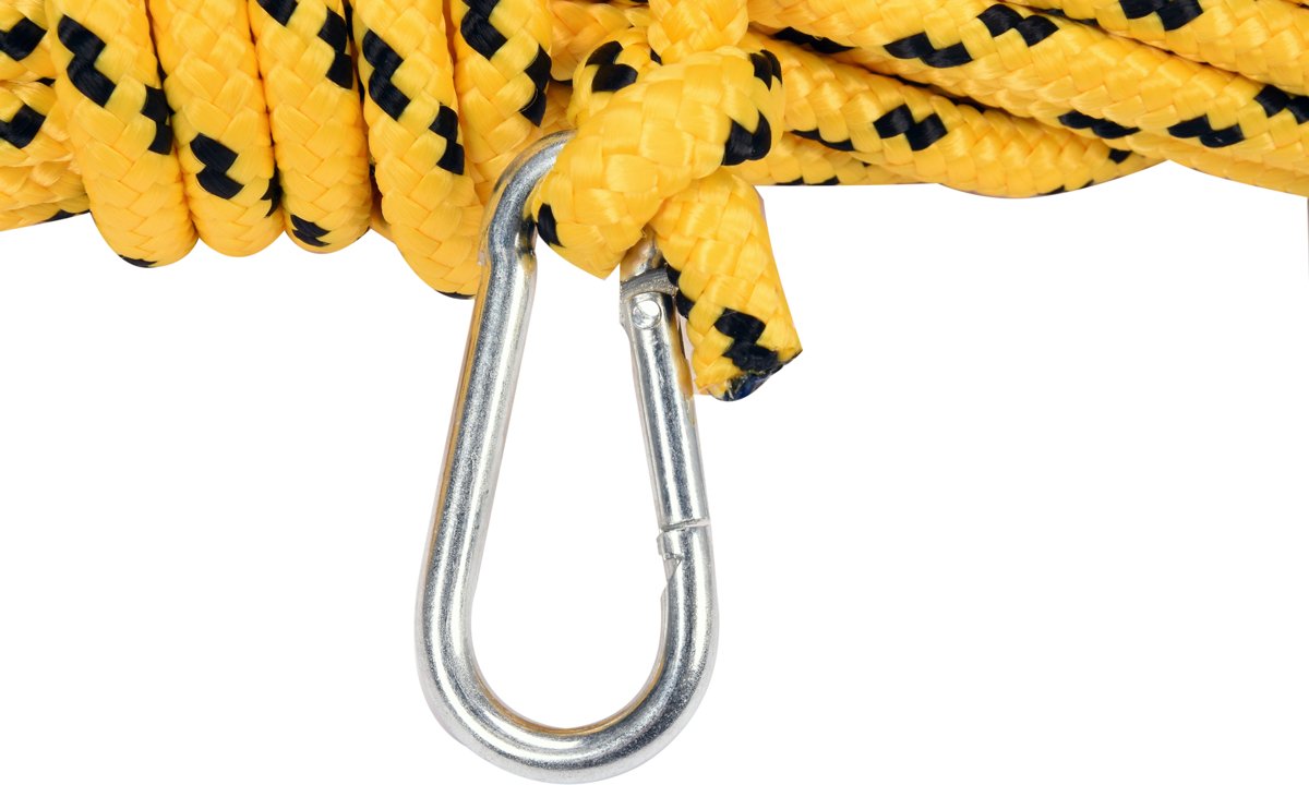 Kaminkrečio virvė | pinta | 8 mm x 10 m | su karabinu (73022)