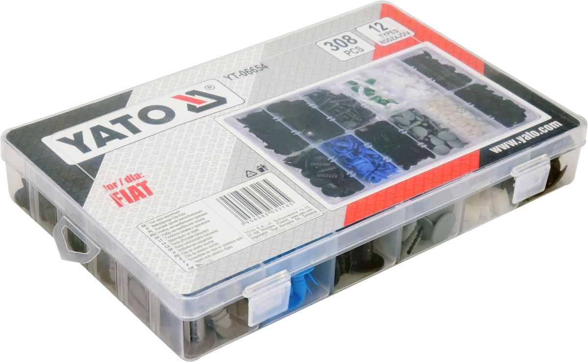 Automobilinis klipsų asortimentas Fiat | 308 vnt. (YT-06654)