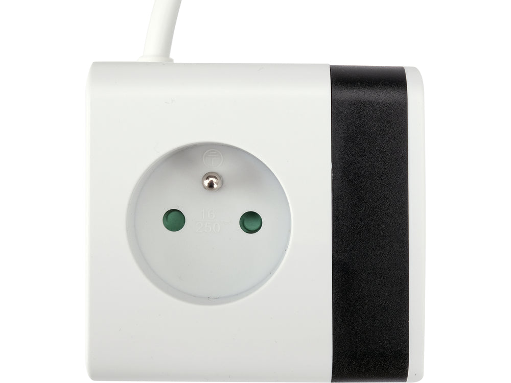 Maitinimo laidas/ilgintuvas su įžeminimu kubo formos | 5 lizdai + USB | 1,0 mm2 | 1.4 m (72480)