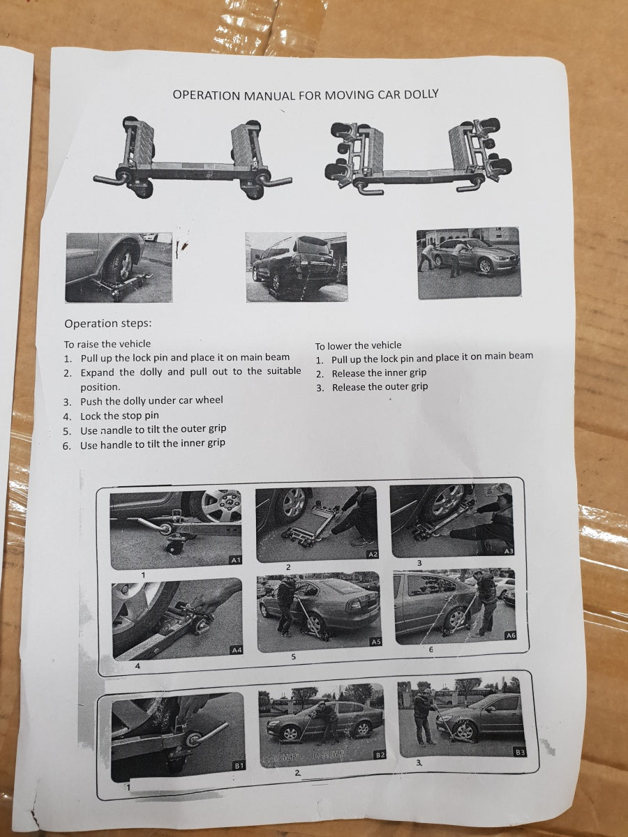 Pozicionavimo vežimėlis | 2x800 kg | 14"-23"/ 300 mm padangoms | 1600 kg / 2 vnt. (PJ800)