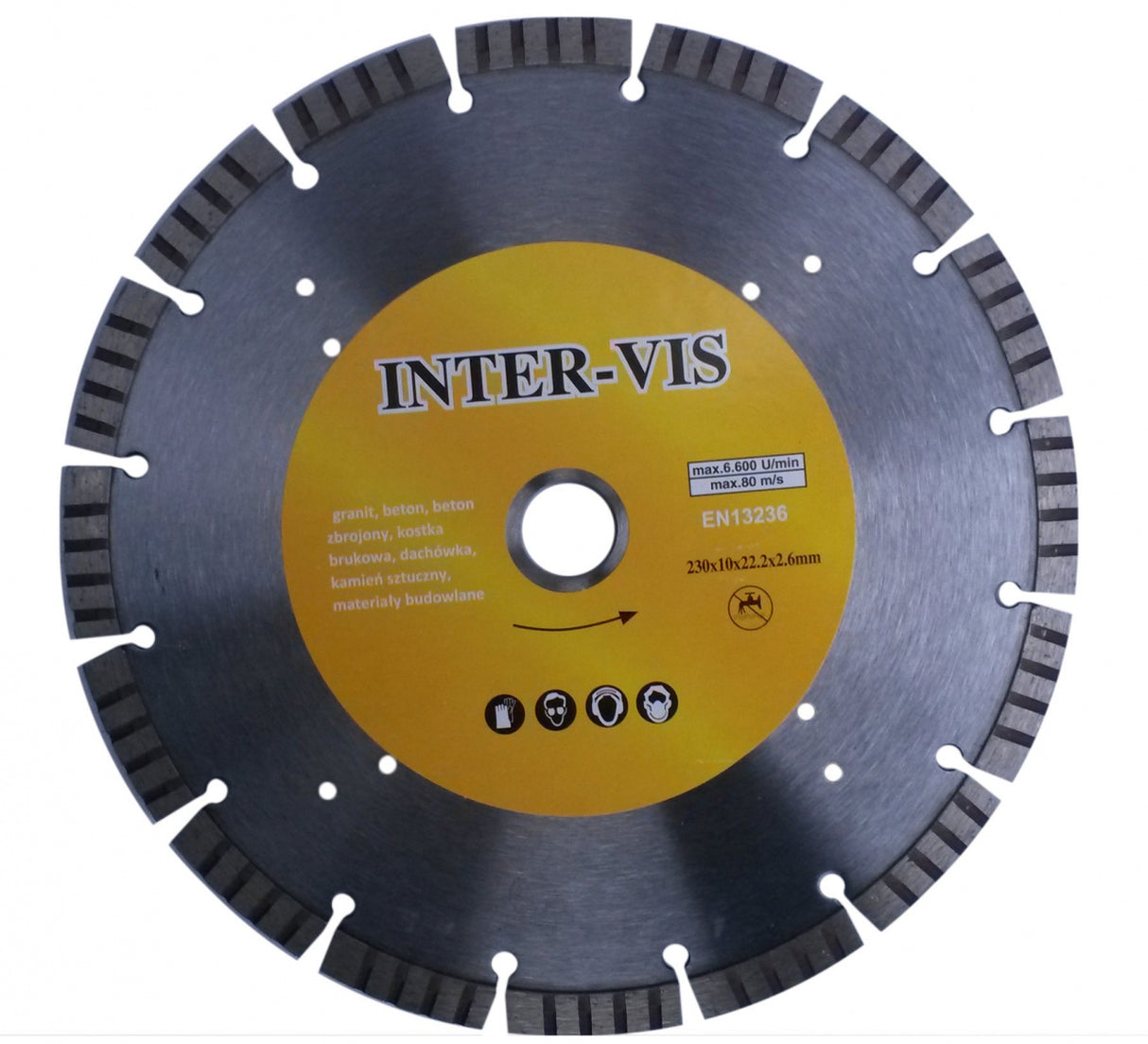 Deimantinis pjovimo diskas 230mm X 10X22.2X2.6, segment/turbo (ST0230)