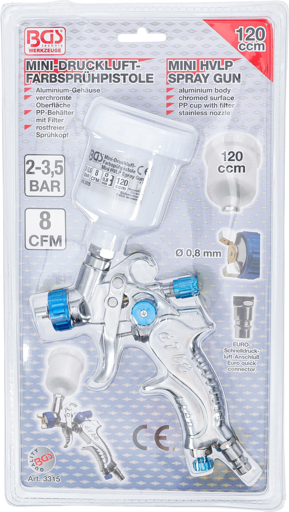 Dažymo pistoletas mini | Ø 0.8mm | 120 cm³ (3315)