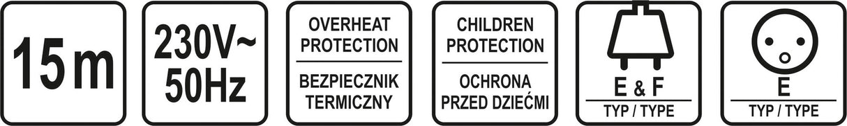 Ilgintuvas su būgnu | 4 rozetės | 15 m (82691)