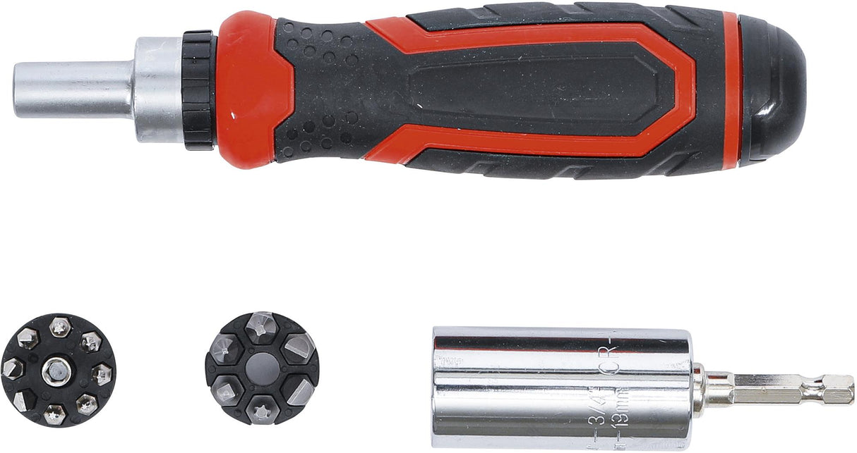 Atsuktuvo ir antgalių rinkinys | su universalia galvute | 17 vnt. (20817)