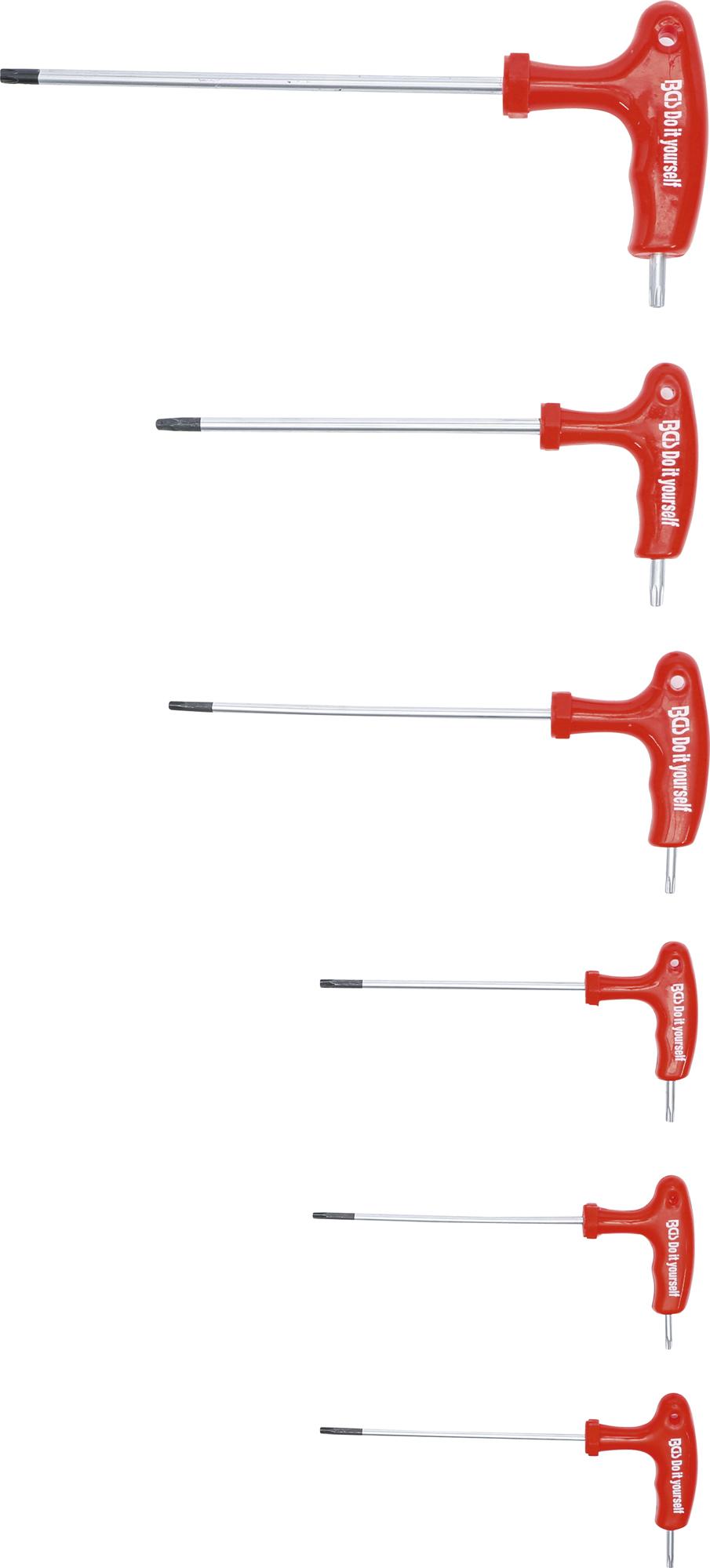 T-rankenėlių atsuktuvų rinkinys | T-Star su sylėmis (Torx) | T10-T40 | 6 vnt. (7830)