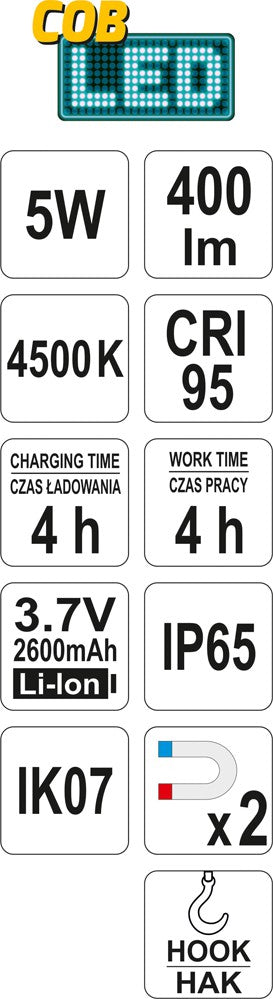 Lempa dažų parinkimui | 5W (YT-08509)