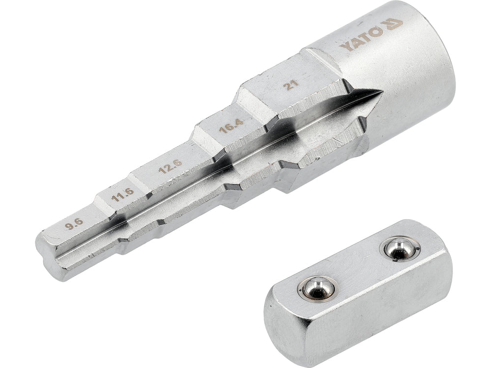 Raktas pakopinis | su adapteriu | 9.6 / 11.6 / 12.7 / 16.4 / 21 mm (YT-03319)