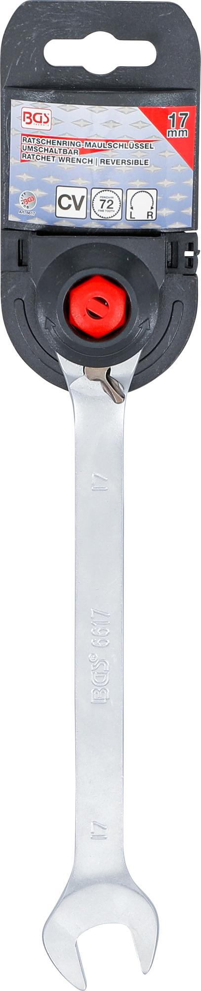 Kombinuotas raktas su terkšle | su reversu | 17 mm (6617)