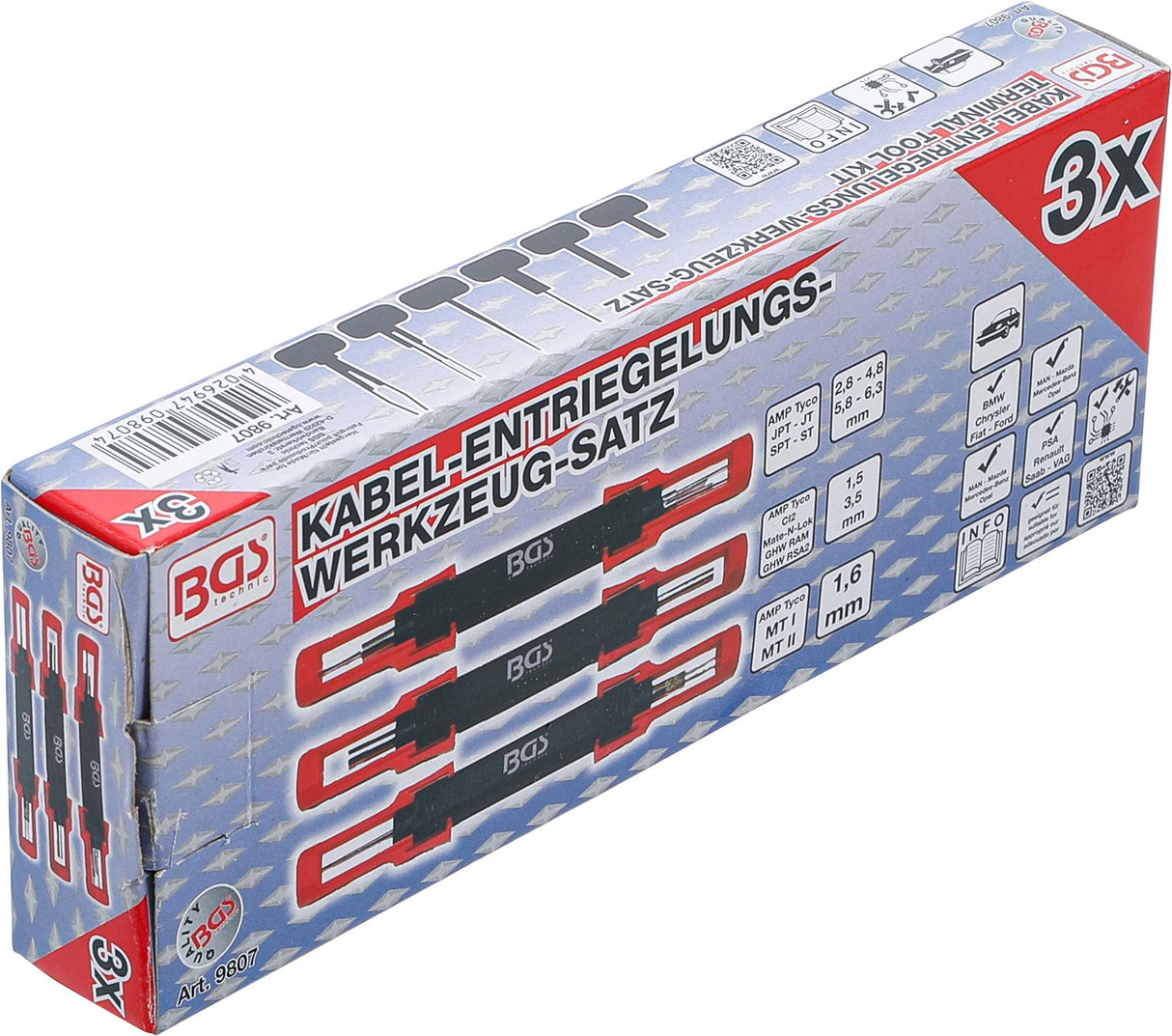 Laidų / laidynų blokų įrankių rinkinys | universalus | 3 vnt. (9807)