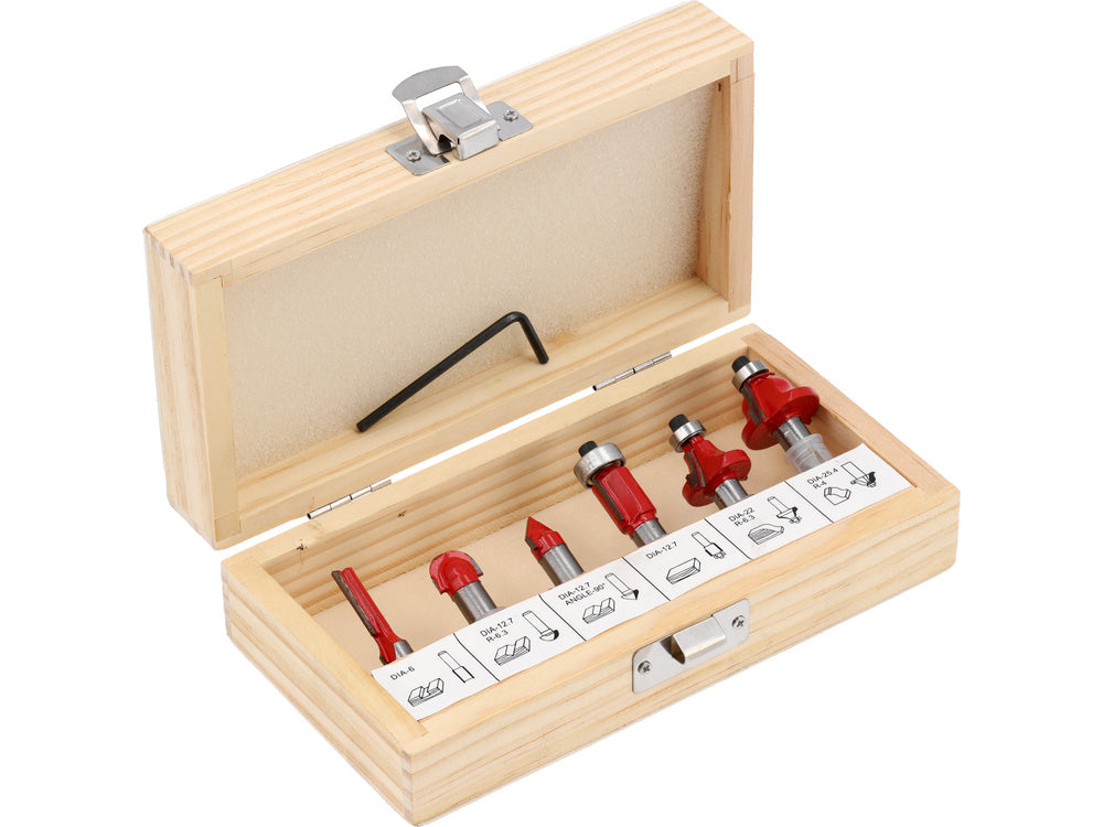 Frezų medžiui rinkinys | Ø 8 mm | 6 vnt. (YT-68001)