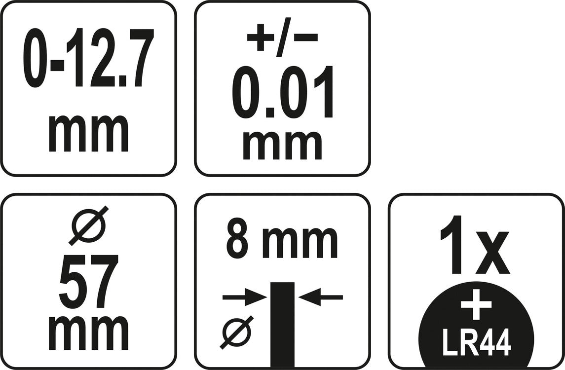 Skaitmeninis indikatorius | 0 - 12.7 mm (YT-72453)