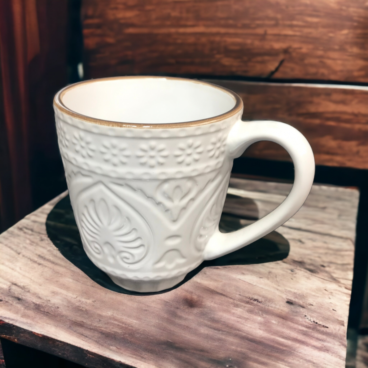 Puodelis SALSA | baltas | blizgus | keramika | Ø9CM | H10CM | 350ML (69985)