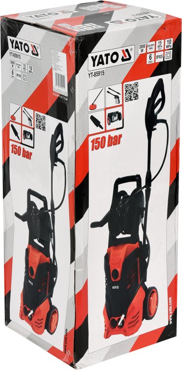 Aukšto slėgio plovimo įrenginys | su aksesuarais | 150 BAR / 2000 W (YT-85915)