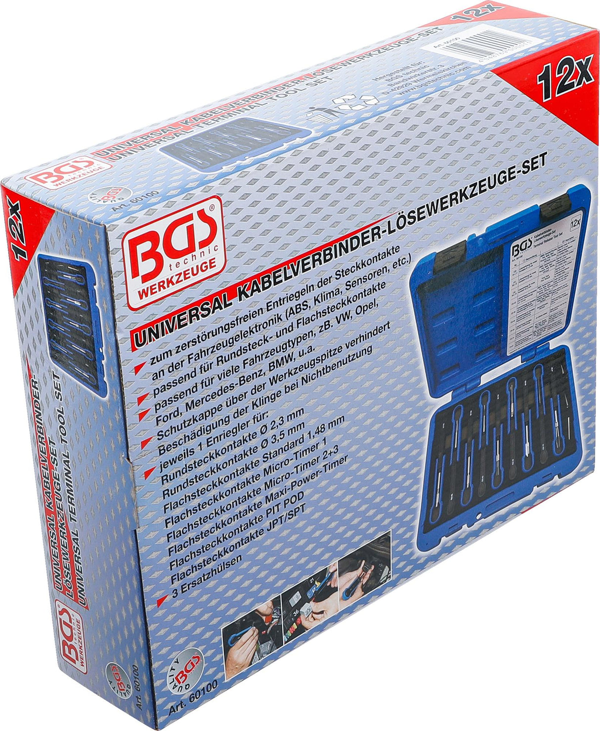 Laidų įrankių rinkinys laidynams / gnybtų blokams | universalus | 12 vnt. (60100)