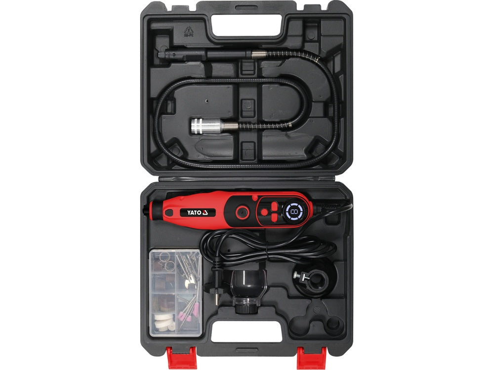 Graveris / šlifuoklis | su lanksčiu ilgintuvu ir aksesuarais | 130W (YT-82077)