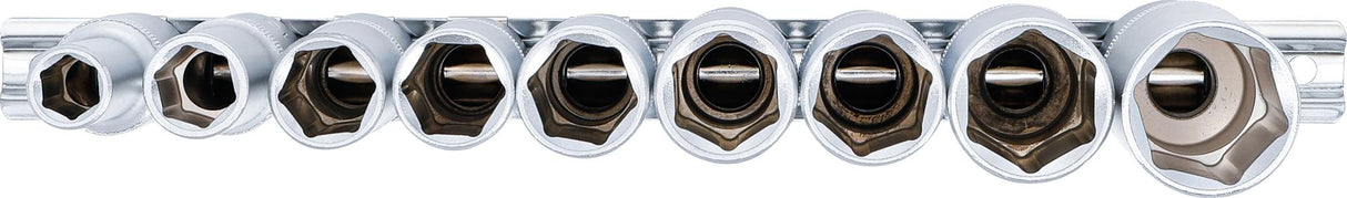 Galvučių rinkinys šešiakampės, ilgos | 12,5 mm (1/2") | 10 - 24 mm | 9 vnt. (2223)