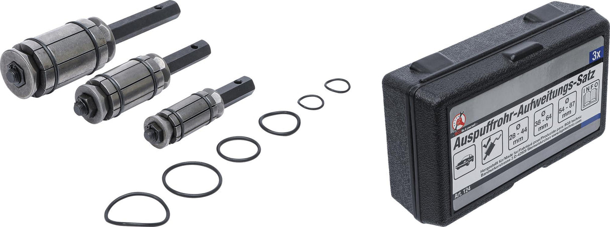 Išmetimo vamzdžių / duslintuvų plėtiklių komplektas | 3 vnt. (124)