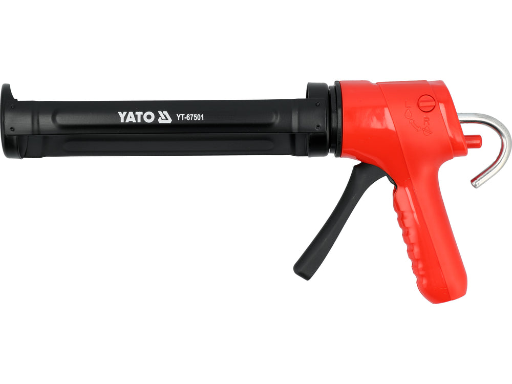 Pistoletas silikonui su srauto stabdymo vožtuvu 230 mm | 300 ml (YT-67501)