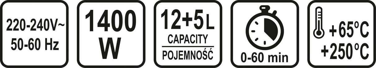 Halogeninė konvekcinė orkaitė | juoda | 17 L (67641)