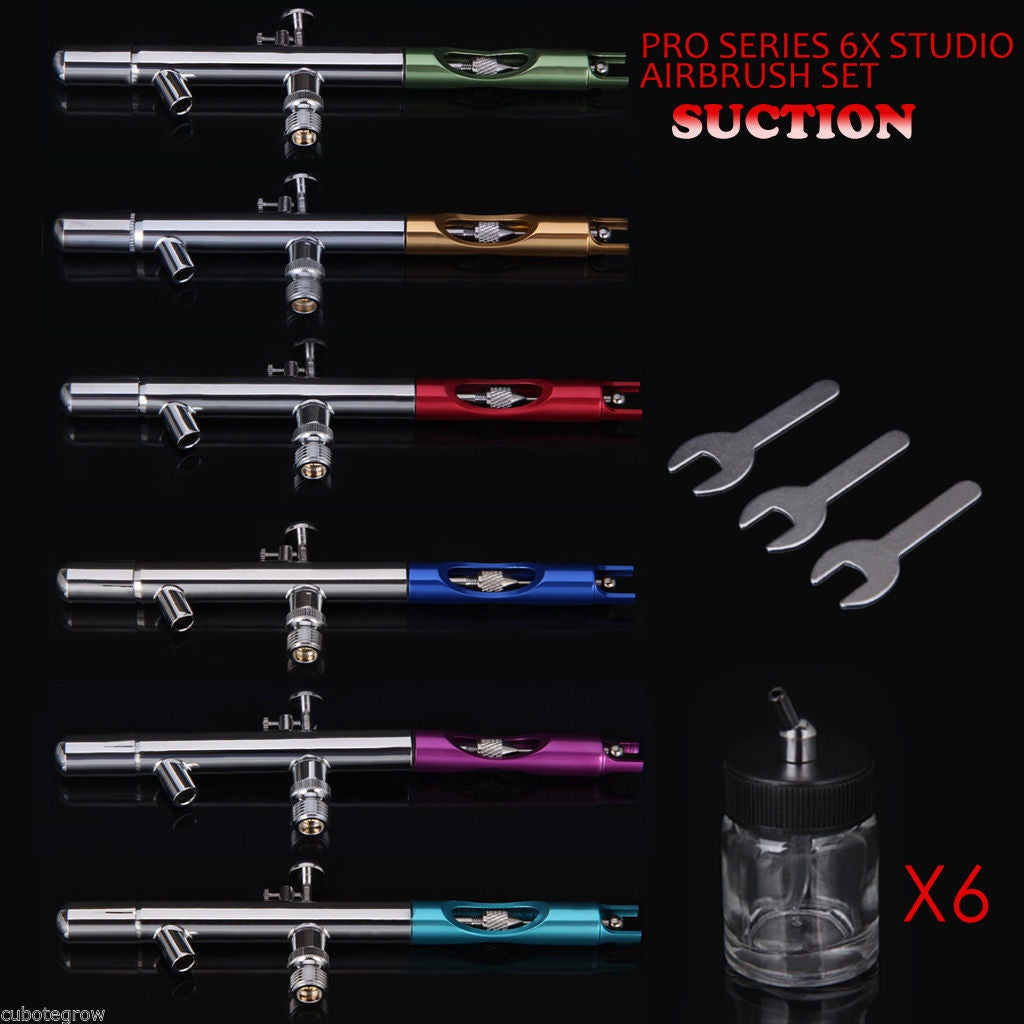 Profesionalių aerografų rinkinys 12vnt. (6+6) (ABS12)