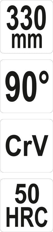 Replės ilgos lenktos | 90° | Dvigubu šarnyru | 330 mm (YT-20402)