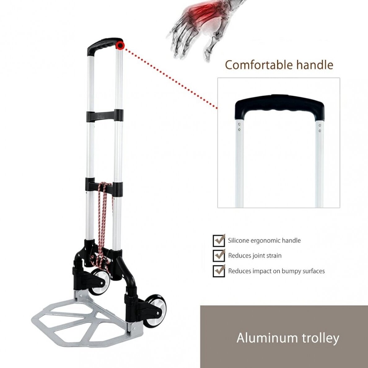 Transportavimo vežimėlis aliuminis / sudedamas | 70 kg (RA-60A)
