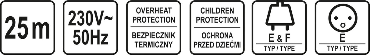 Ilgintuvas su būgnu | 4 rozetės | 25 m (82692)