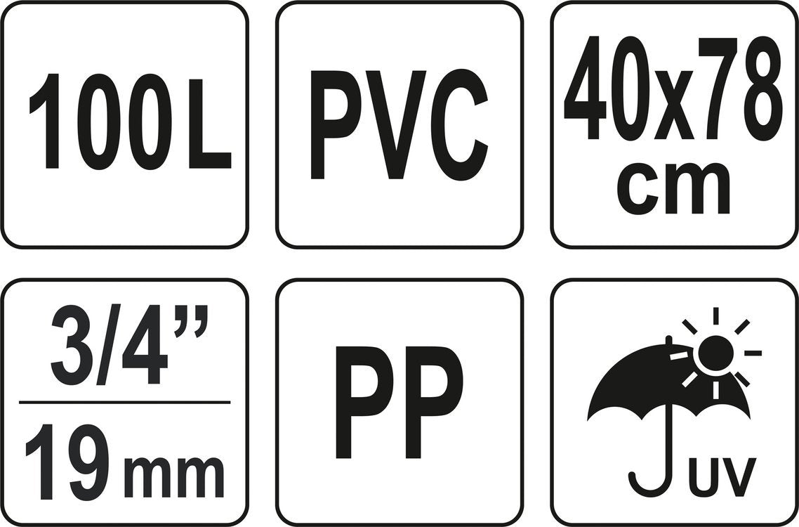 Rezervuaras lietaus vandeniui rinkti | PVC | 100 litrų (89700)