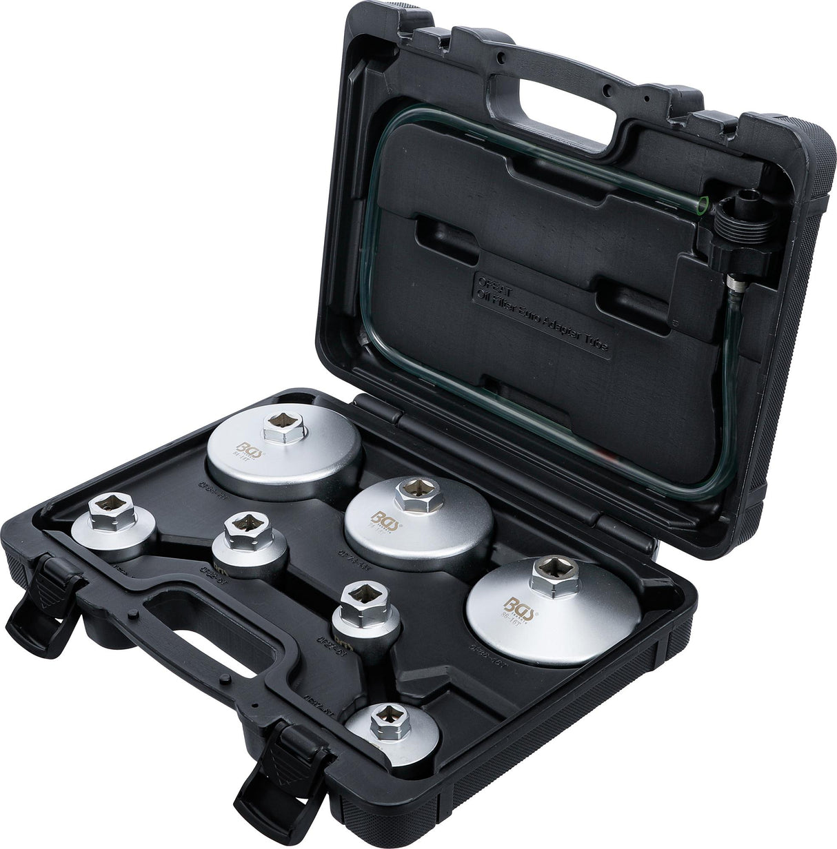 Alyvos filtro veržliarakčių rinkinys | su alyvos filtro išleidimo žarna | VAG, BMW, Citroën, Peugeot, Ford, Mercedes-Benz, Opel, Volvo | 8 vnt. (72054)