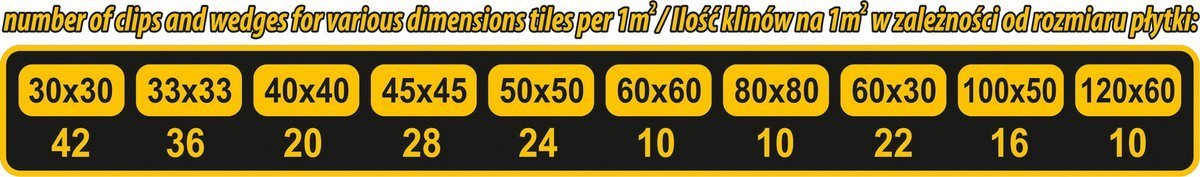 Pleištai plytelių išlyginimo sistemai | kibiras | 300 vnt. (04718)