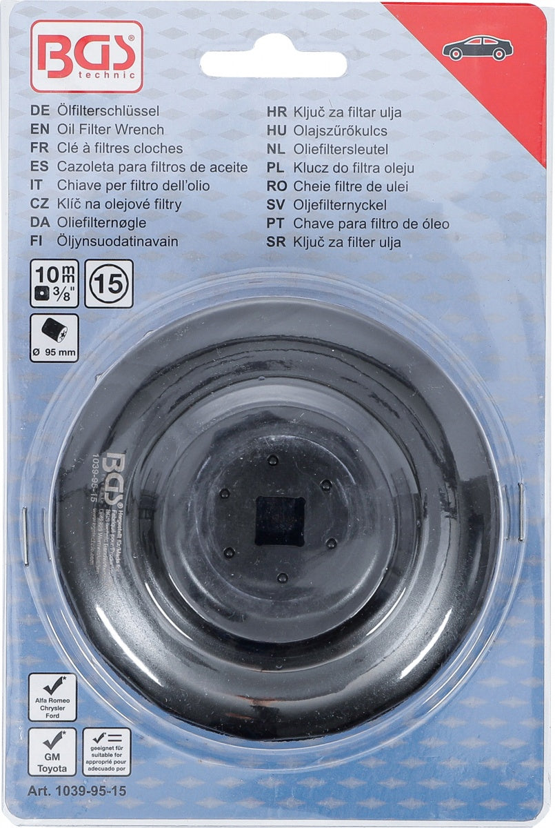 Lėkštelė tepalo filtrui 95 mm x P15 | Alfa Romeo, Chrysler, Ford, GM, Toyota (1039-95-15)