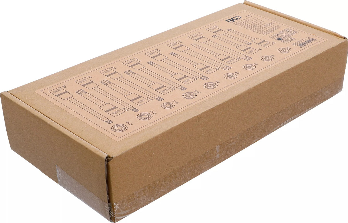 Įrankių dėklas 1/3: Įpresuotų antgalių rinkinys | 12,5 mm (1/2") | Spline (RIBE) | 25 vnt. (4117)