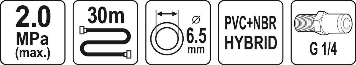 Pneumatinė žarna | Hybrid | 6,5 mm x 30 m (YT-24232)