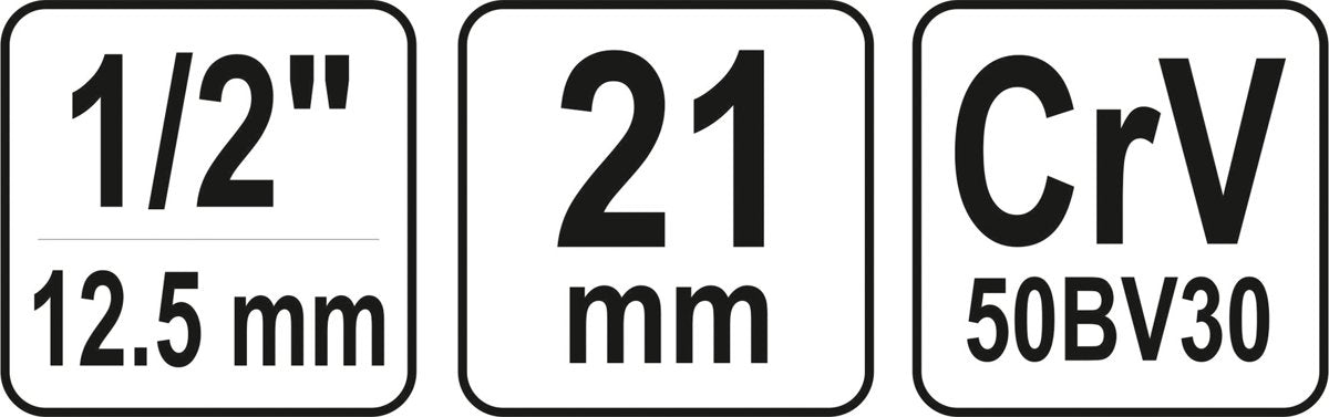 Galvutė žvakėms šešiakampė | 12,5 mm (1/2") | 21 mm (YT-12541)