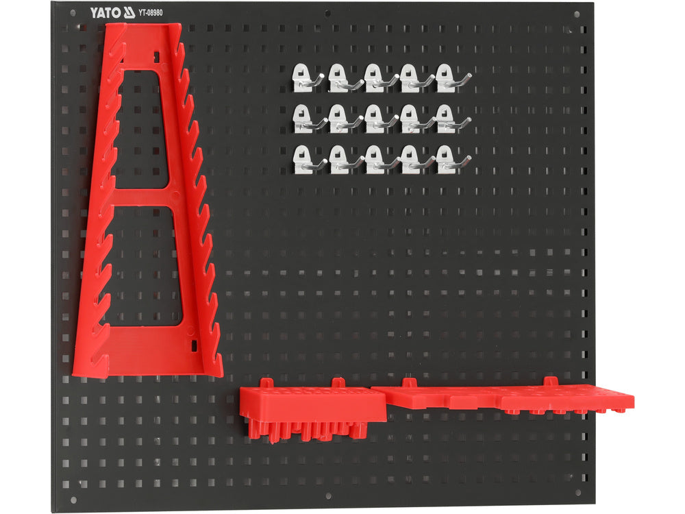 Metalinis įrankių stendas su dėžutėmis ir laikikliais | 34 vnt (YT-08980)