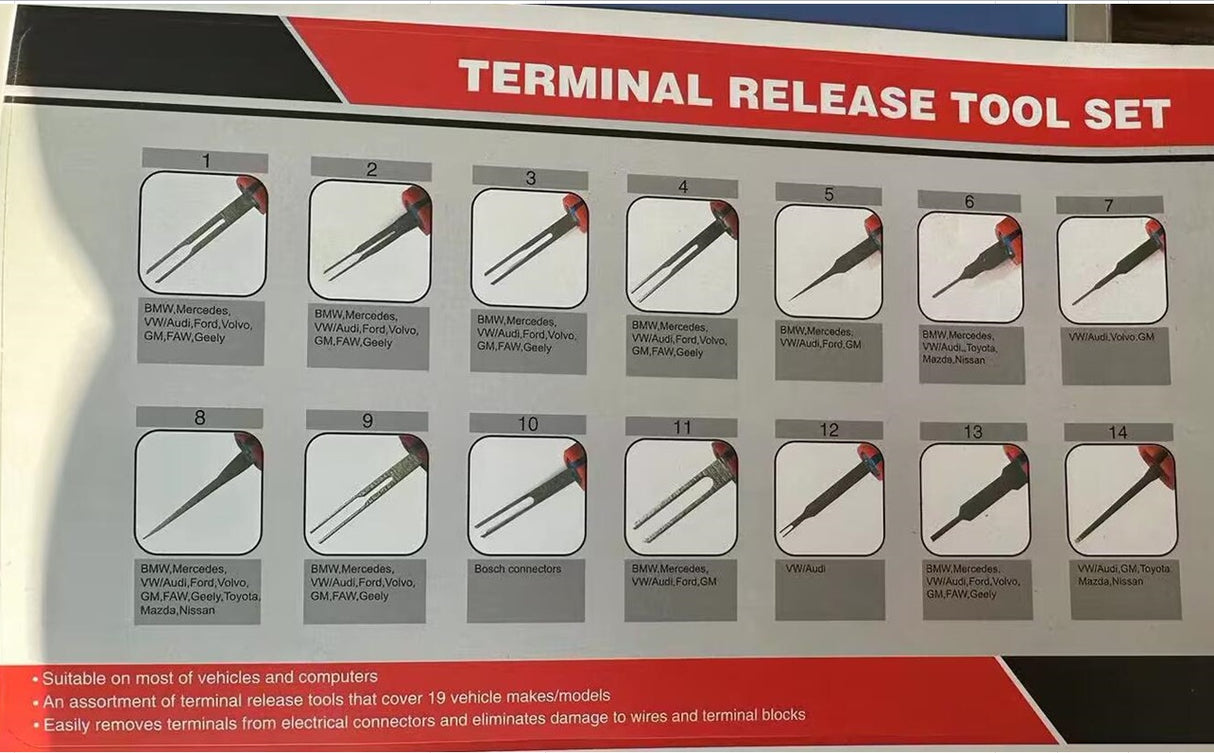 Laidų / laidynų blokų įrankių rinkinys | universalus | 14 vnt. (TR14S)