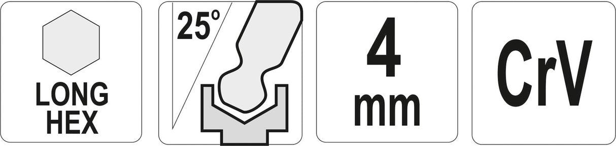 L tipo raktas | ilgas | hex šešiakampis su šarnyru | 4,0 mm (YT-05454)