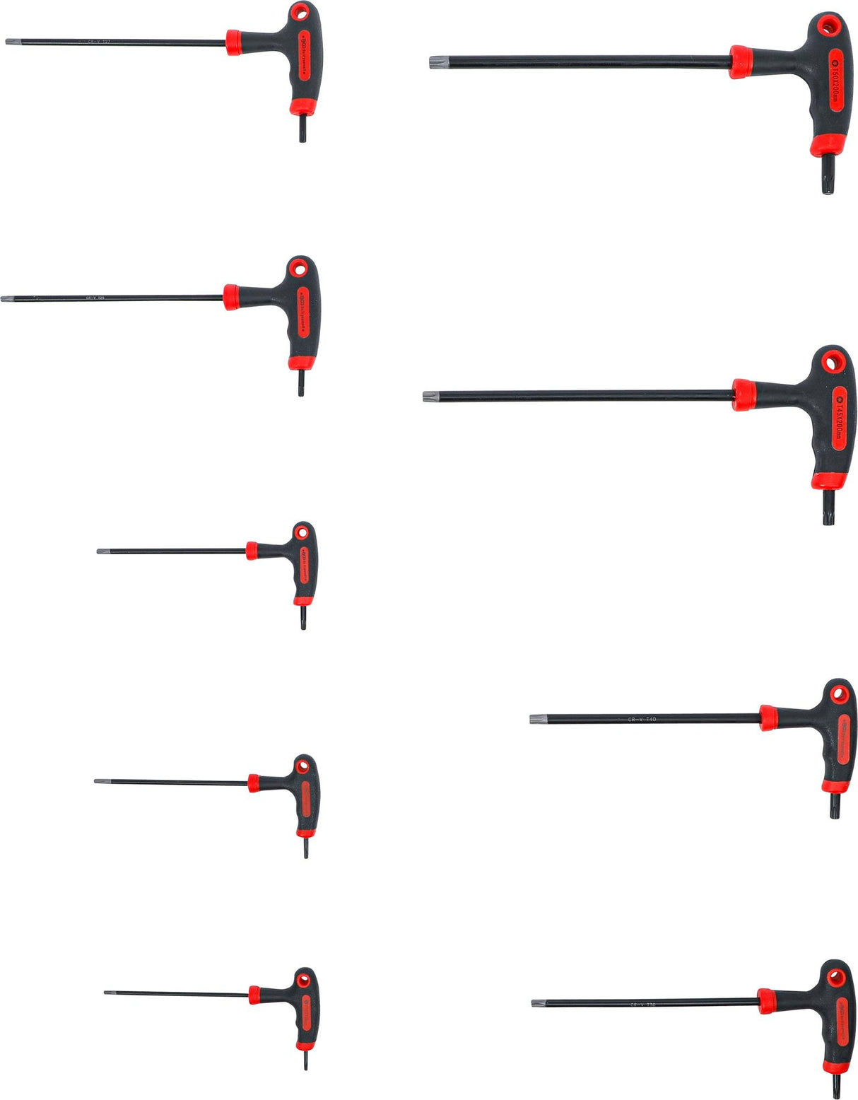 T-rankenėlių atsuktuvų rinkinys | T-Star su skyle (Torx) | T10-T50 | 9 vnt. (7880)