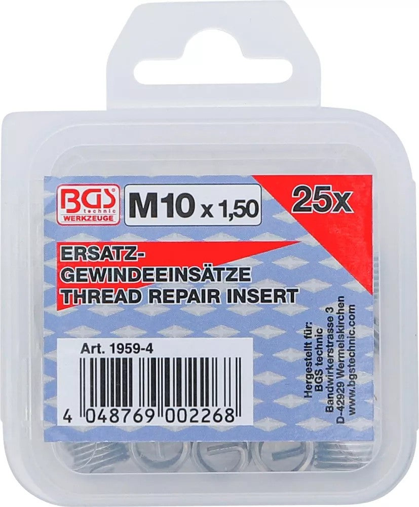 Vieliniai indėklai sriegiui | Helikoliai | M10 x 1.5 | 25 vnt. (1959-4)