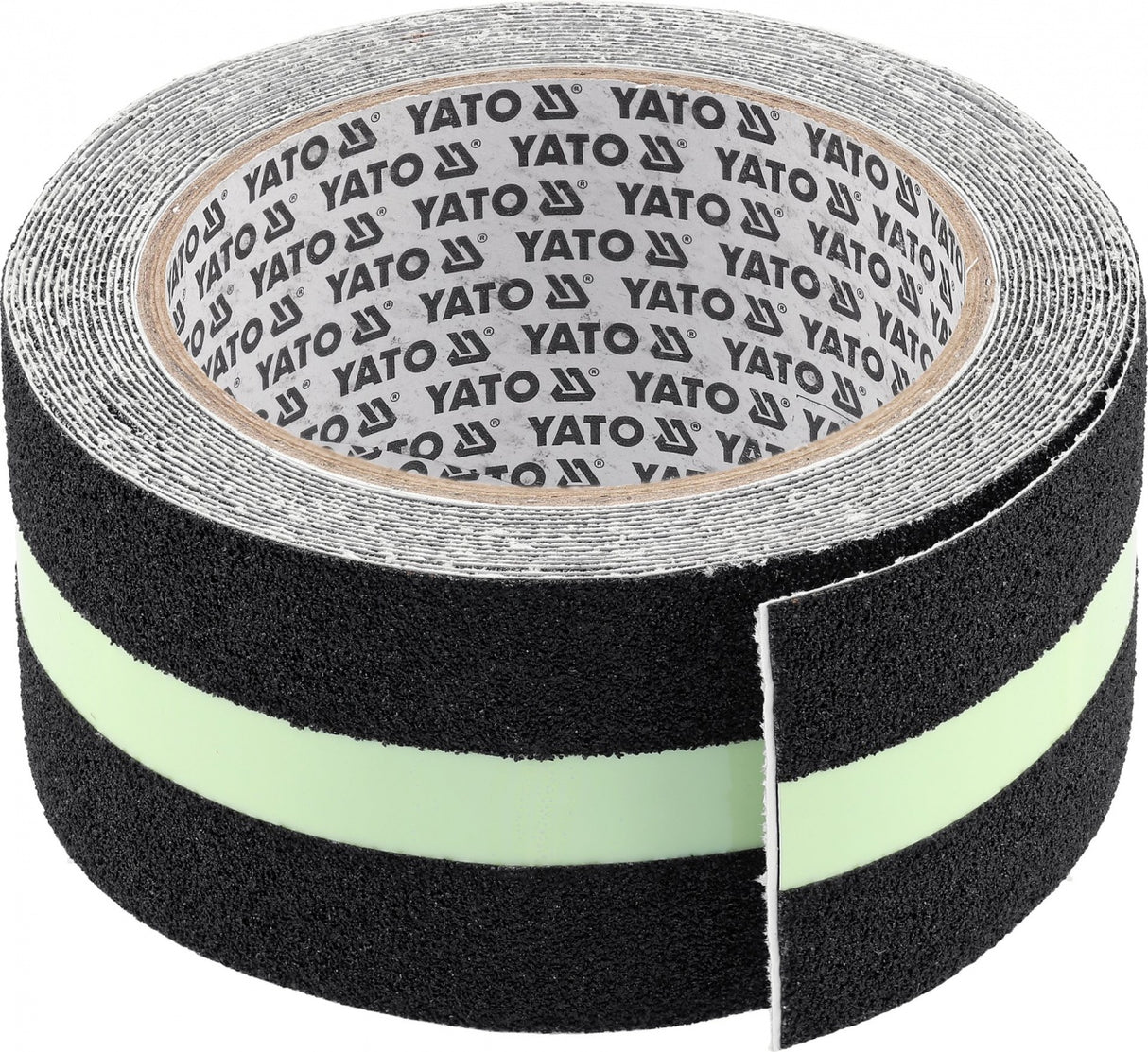 Juoda + šviesą atspindinti neslystanti PVC juosta laiptams ir praėjimams | 50 mm x 5 m (YT-72507)