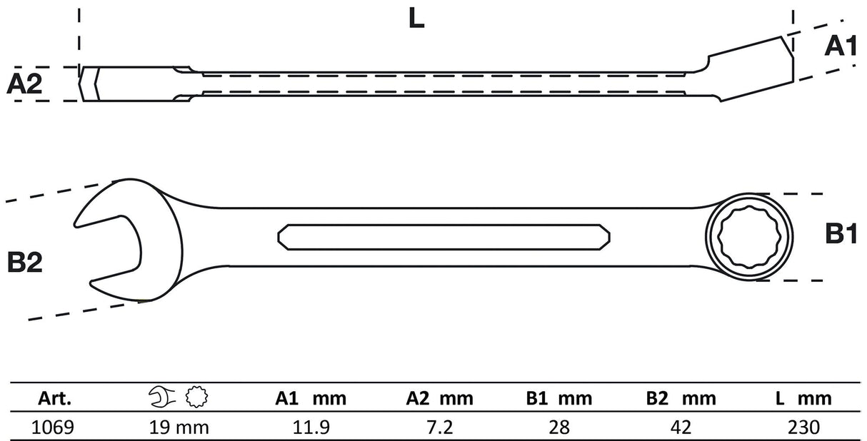 Raktas kombinuotas | 19 mm (1069)