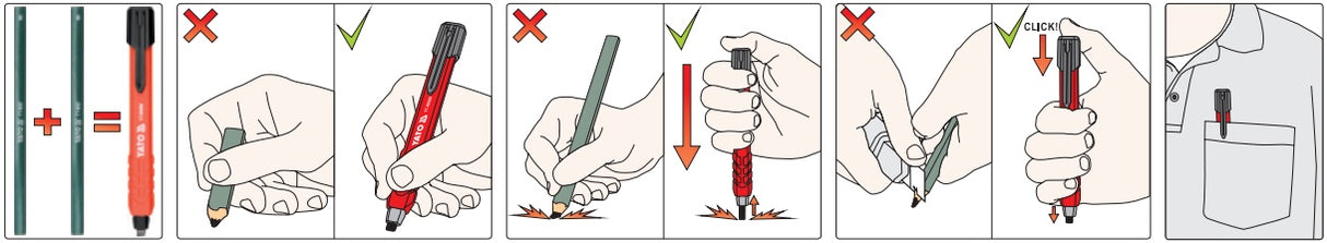 Grafito širdelės HB automatiniam pieštukui | 5 vnt (YT-69285)