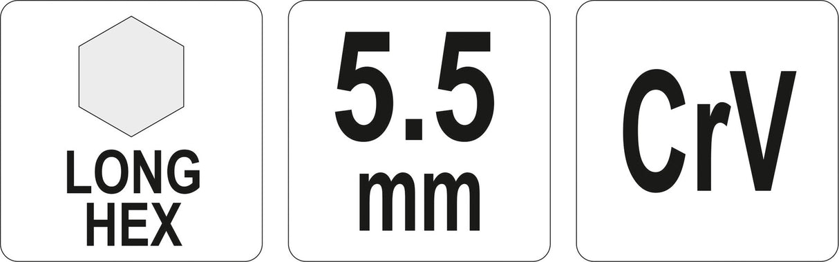 L tipo raktas | ilgas | hex šešiakampis | 5,5 mm (YT-05437)