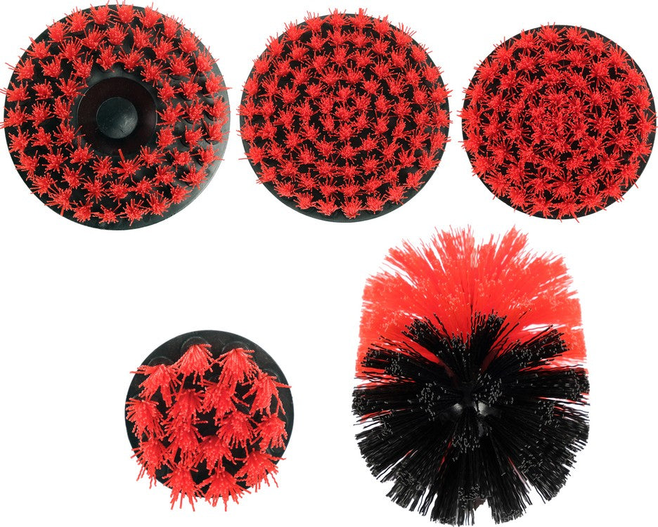 Šepečių rinkinys su Hex 6.3 mm (1/4") galu | Nailonas | 5 vnt. (YT-47777)