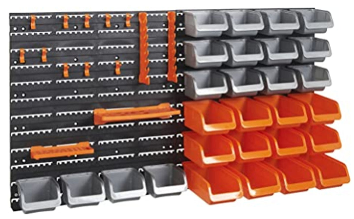 Stendas su dėžutėmis ir laikikliais | 3 dydžių dėžutės | 44 dalių rinkinys (BN-001)