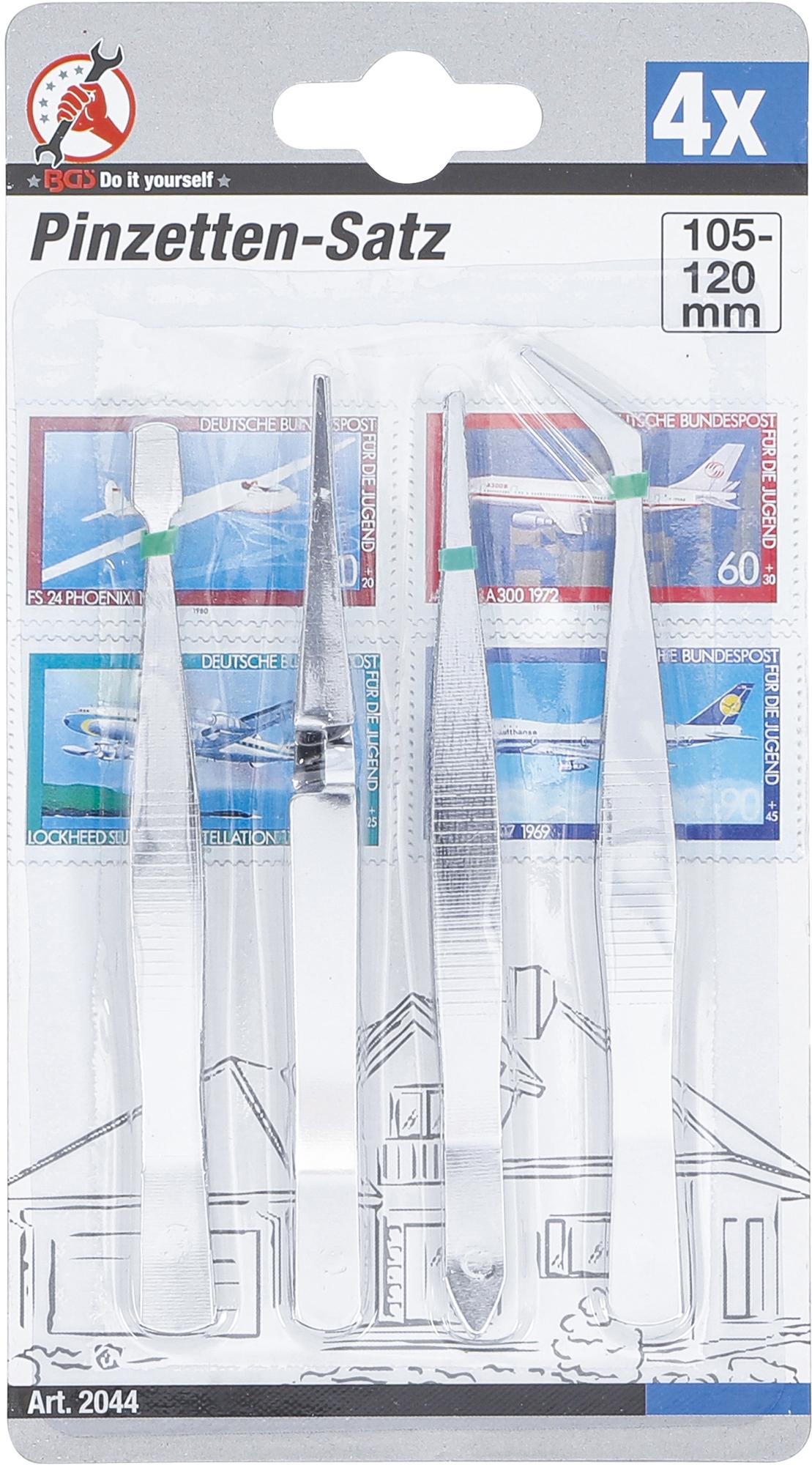 Pincetų rinkinys | 105-120 mm | 4 vnt. (2044)