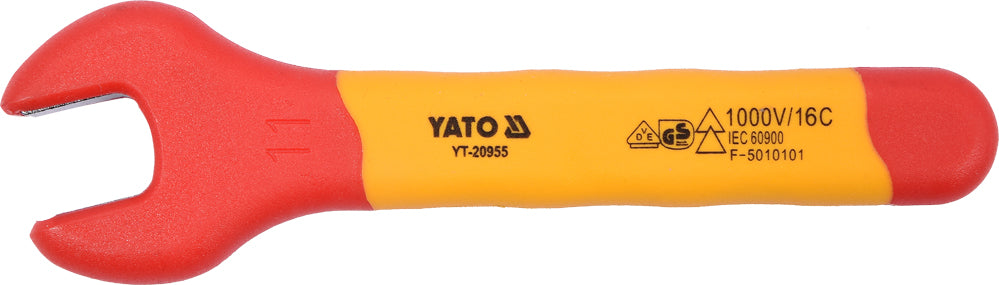 Изолированный гаечный ключ для электрика открытый 11 mm VDE