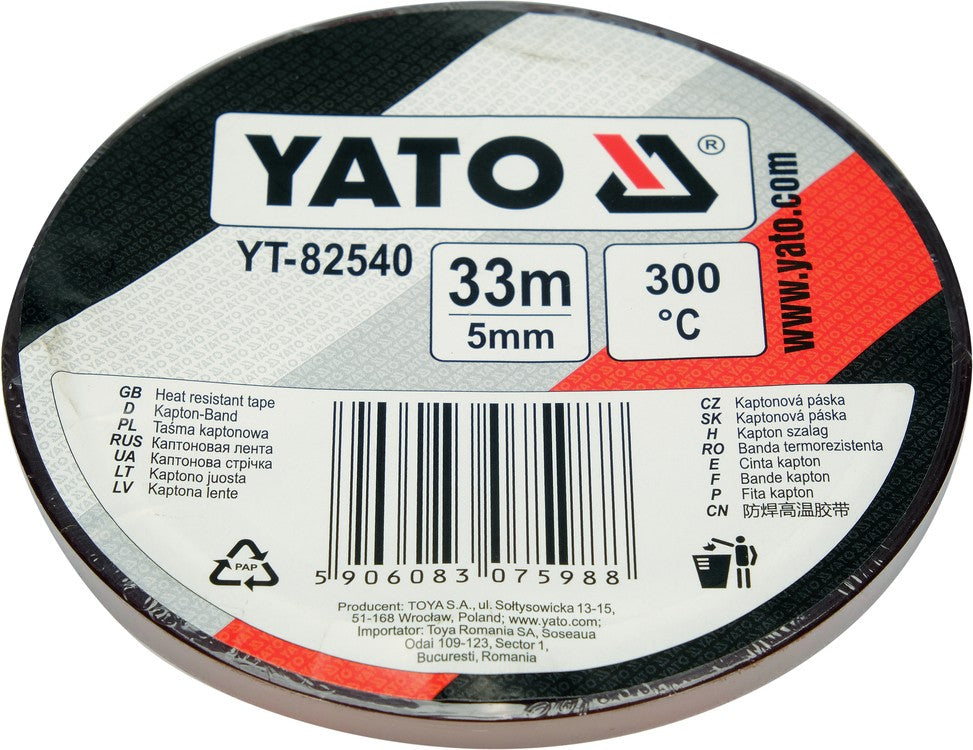 Kaptono izoliacinė juosta | atspari karščiui | 5 mm x 33 m (YT-82540)