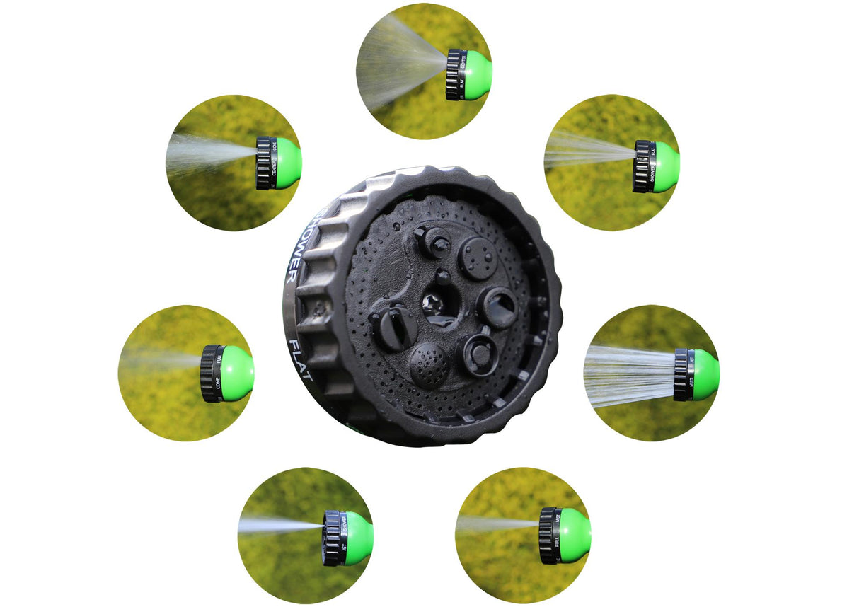 Vandens žarna | Tekstilė | lanksti | su rankiniu dušu su 7 funkcijomis | 7,5 - 22 m (70904)